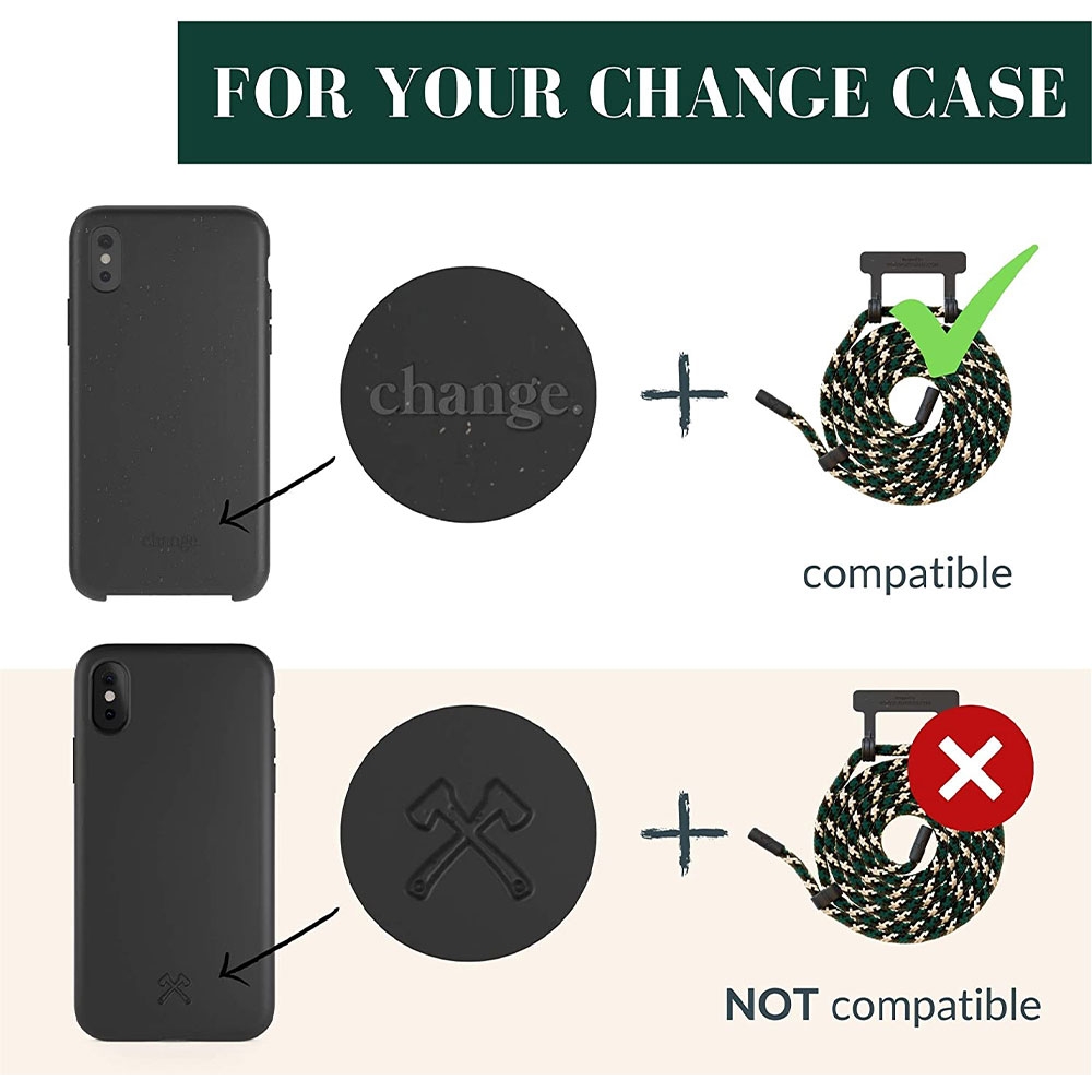 (150cm) Change Necklace OEKO-TEX® Baumwolle Kordel Handykette (CHA044) - Camo Black