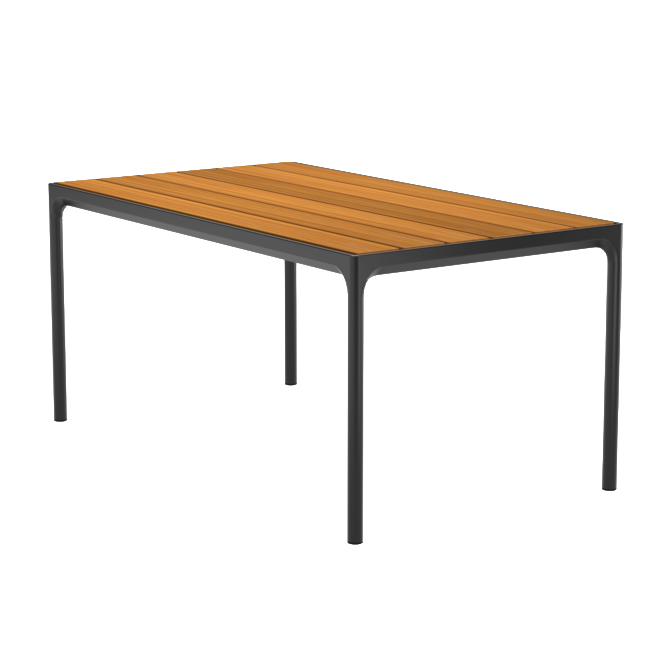Tuintafel Four bamboe zwart 160x90 cm