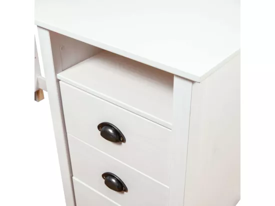 Bureau Hill avec 3 tiroirs 120x50x74 cm Bois pin massif