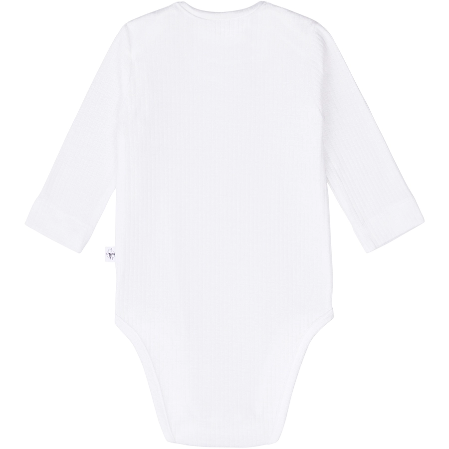 LÄSSIG Baby Body langarm gerippt milky weiß