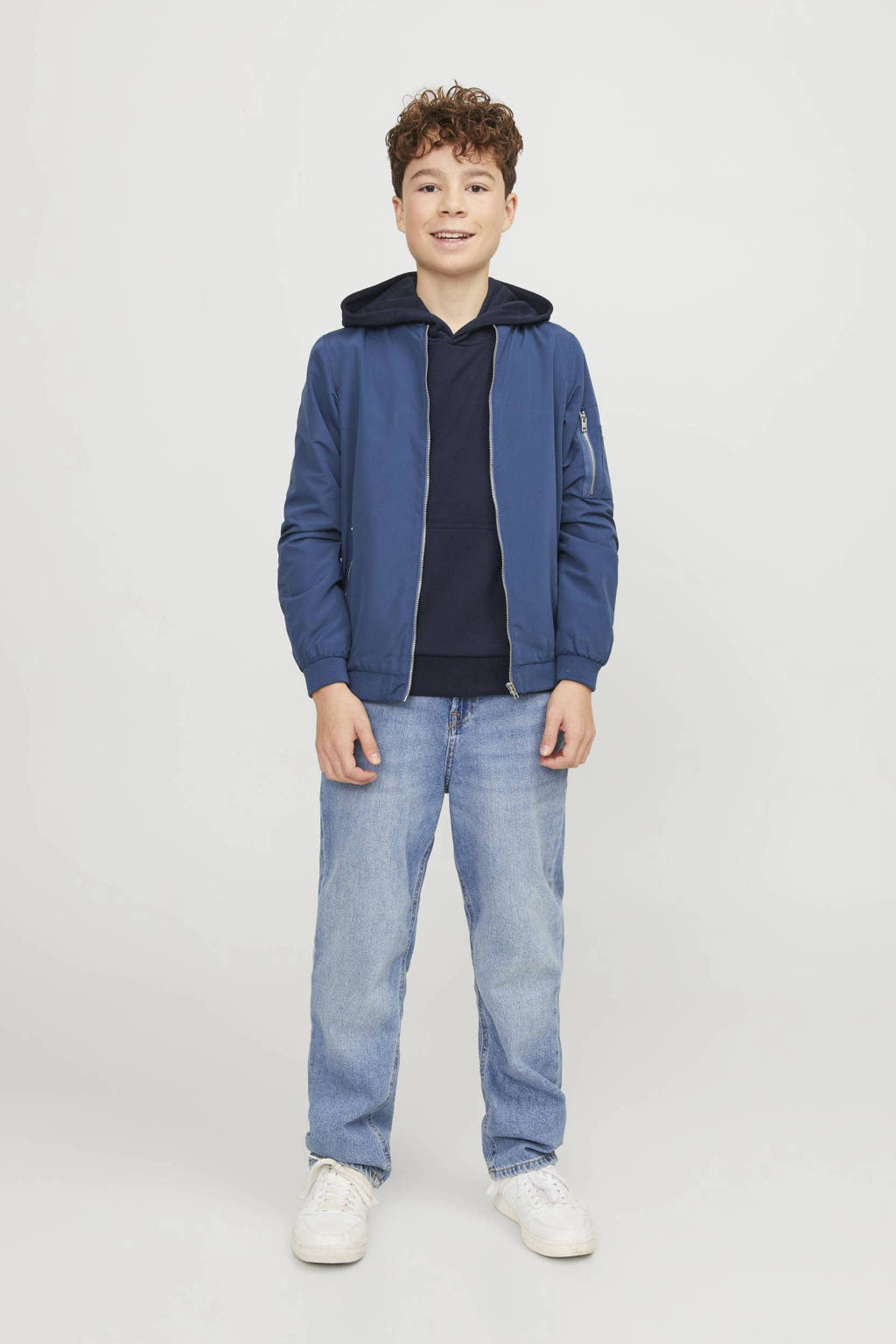 JACK & JONES hoodie JJEBRADLEY donkerblauw