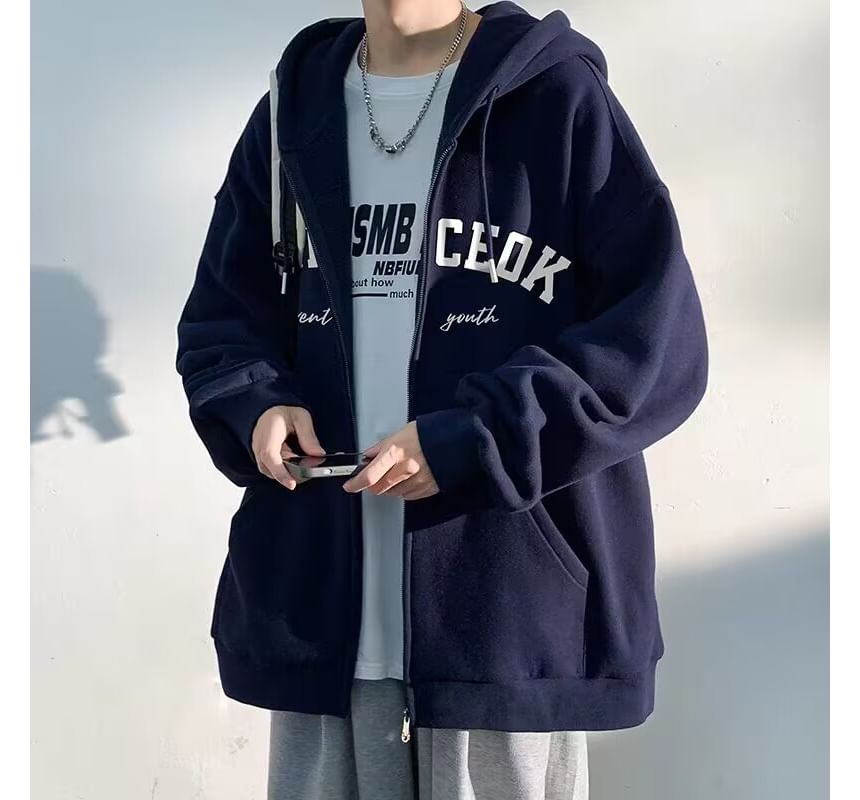 Kupyd - Hoodie met rits en letters
