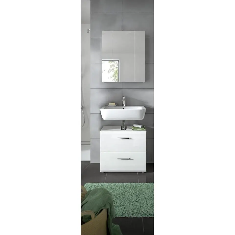 Hioshop Ice badkamer I60 wit hoogglans- wit