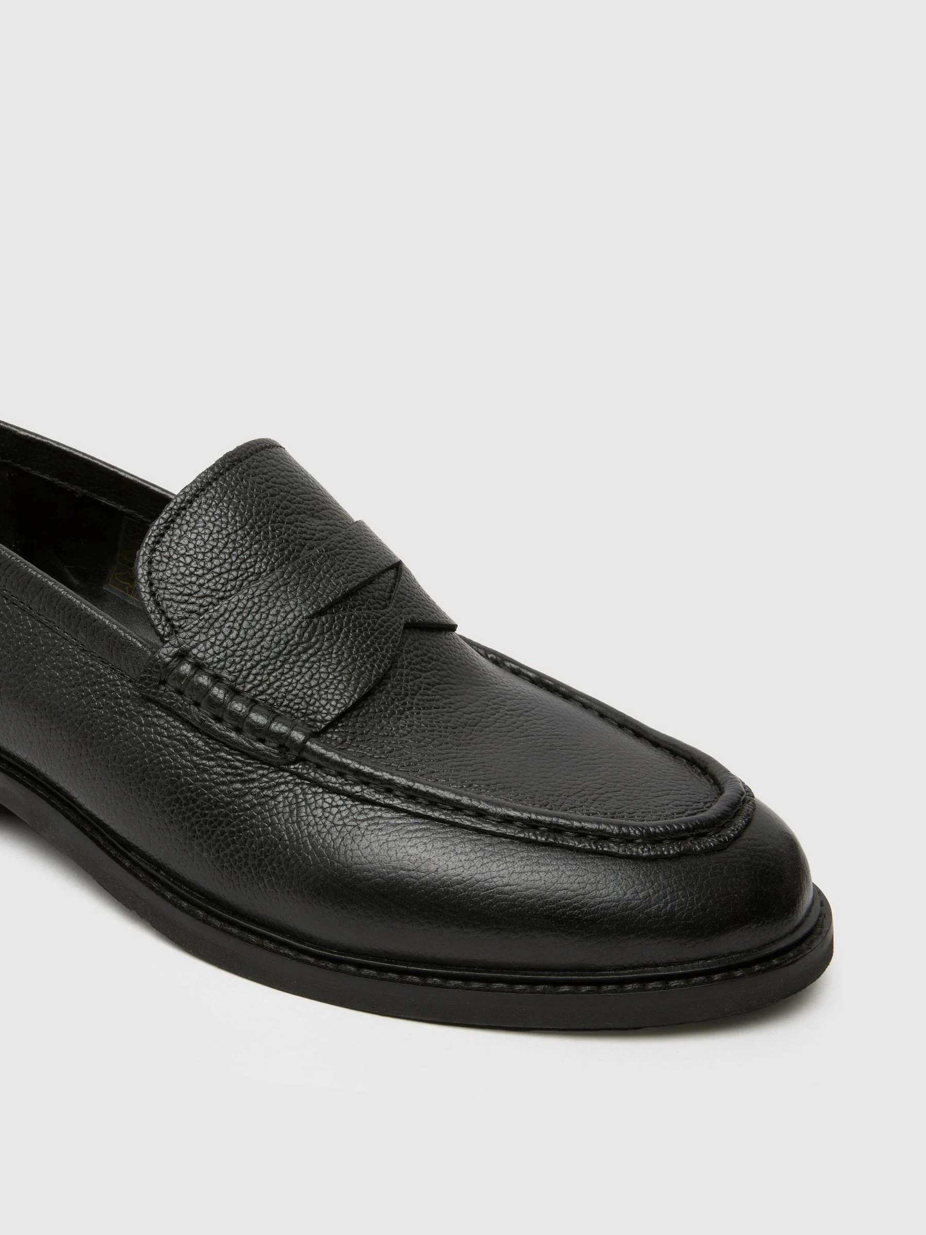 Zwart - Schuh Rhodes leren loafers
