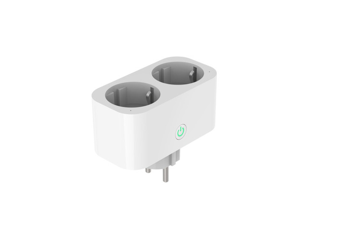Energimåler plug m/timer wifi dobbeltstik - Elworks