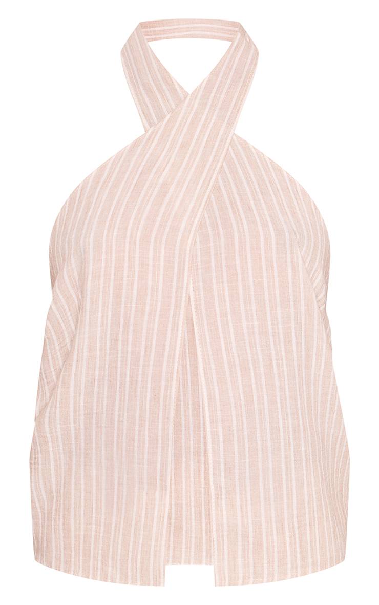 Sable Gilet Sans Manches En Tissu Tissé À Rayures