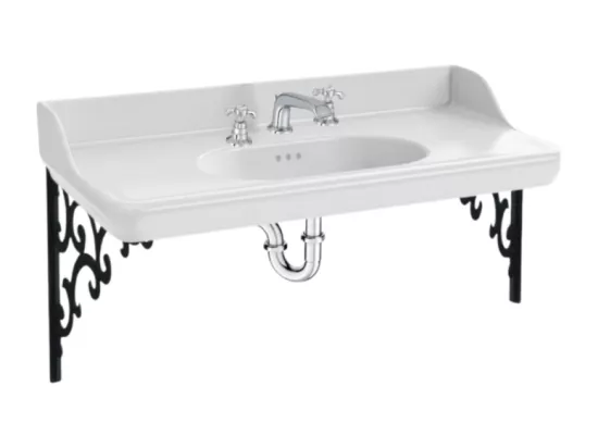 Pack plan vasque suspendu 3 trous JACOB DELAFON Cléo 1889 + mélangeur croisillon chromé + siphon chromé