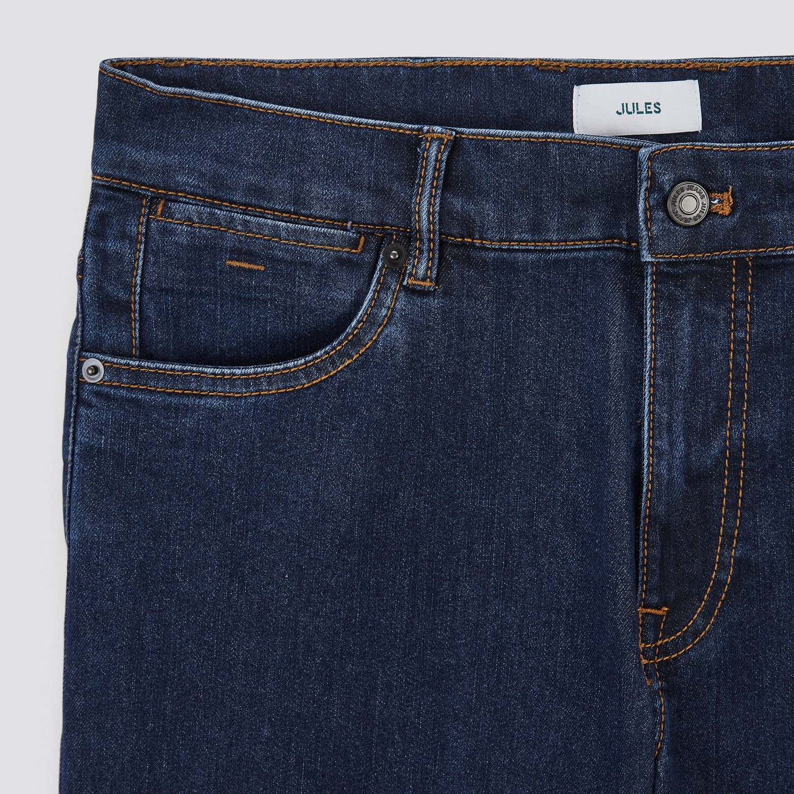 Jean regular en coton et polyester recyclés Bleu