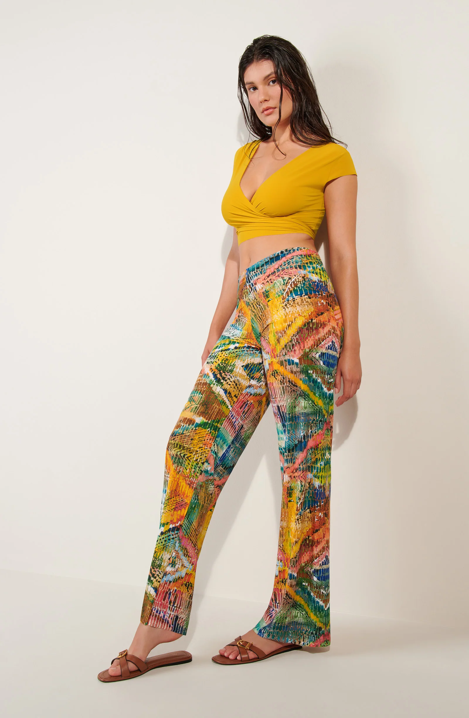 myla Pantalon ample en voile léger imprimé MASAI Masai