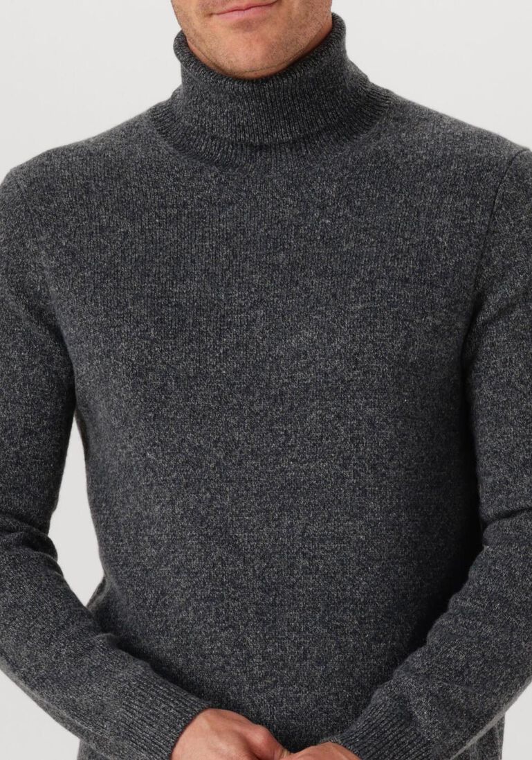 donkergrijze profuomo trui pullover roll neck wool blend