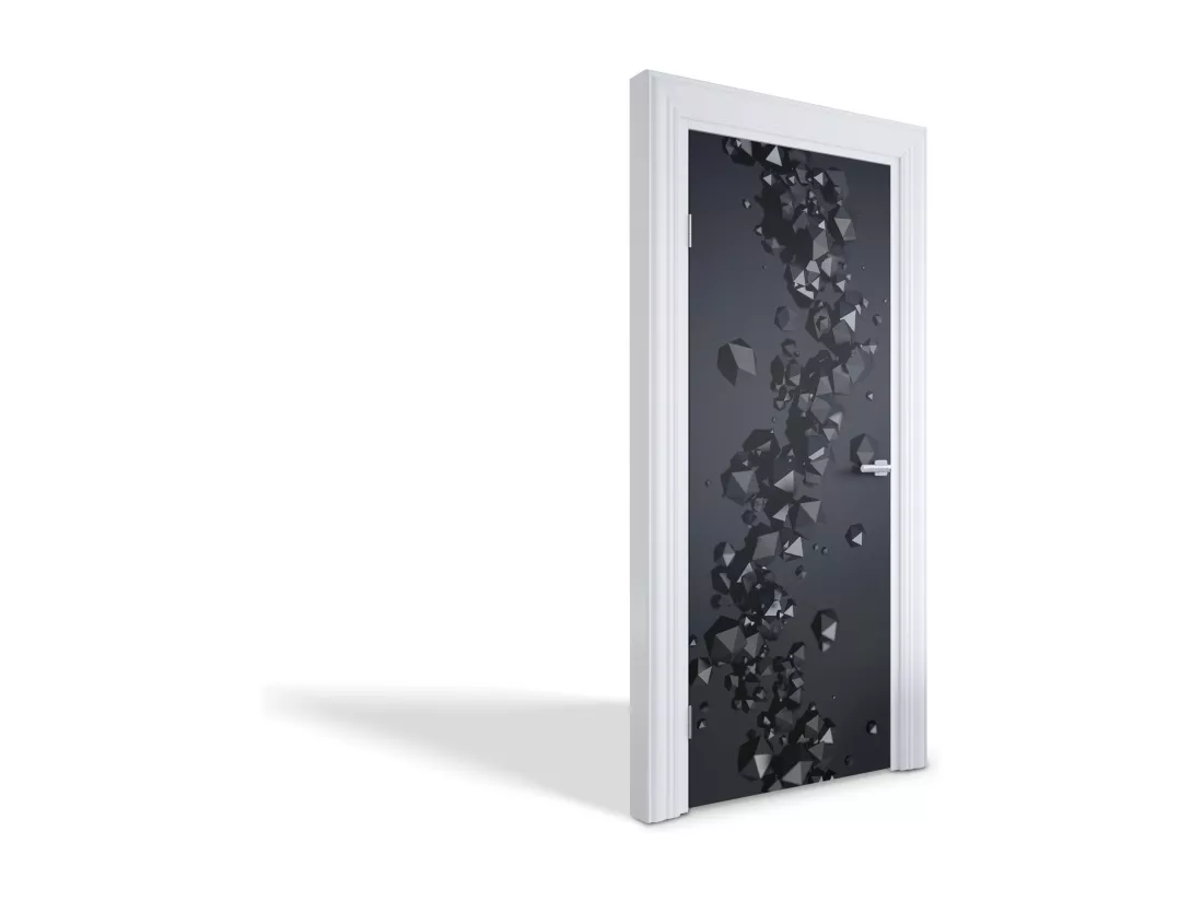 Papier peint photo pour portes intérieures - Cristaux noirs 75x205 cm