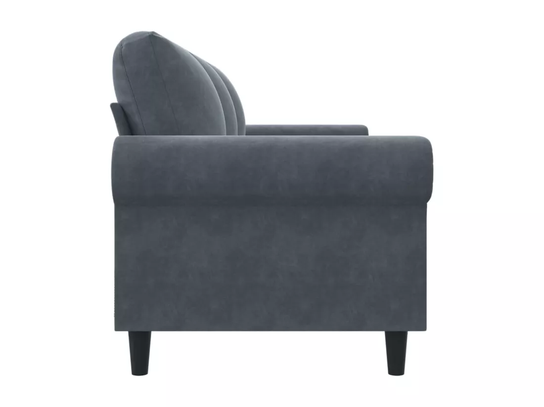 Canapé à 3 places Gris foncé 180 cm Velours