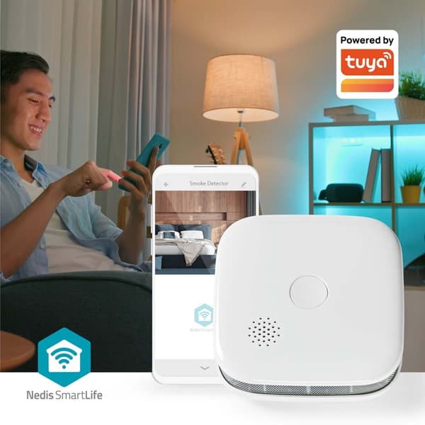 Nedis SmartLife Røykvarsler | Wi-Fi | Batteri drevet | Sensorlivssyklus: 10 år | EN 14604 | Maks. batteri levetid: 24 Måned | 85 dB | Hvit | 3 stk
