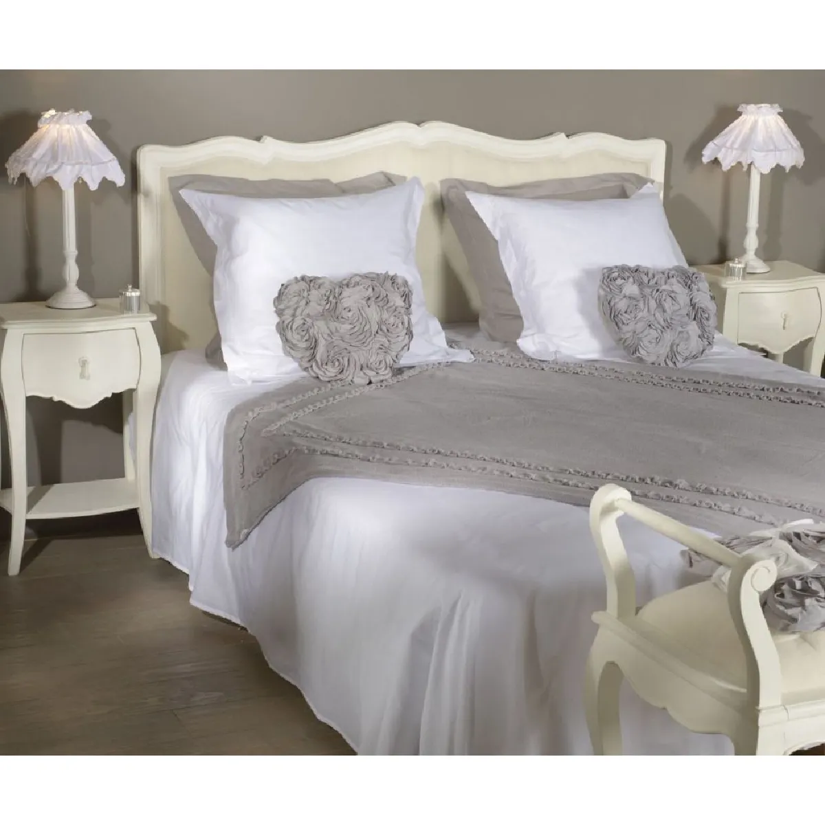 AMADEUS Chevet Murano Blanc Cassé