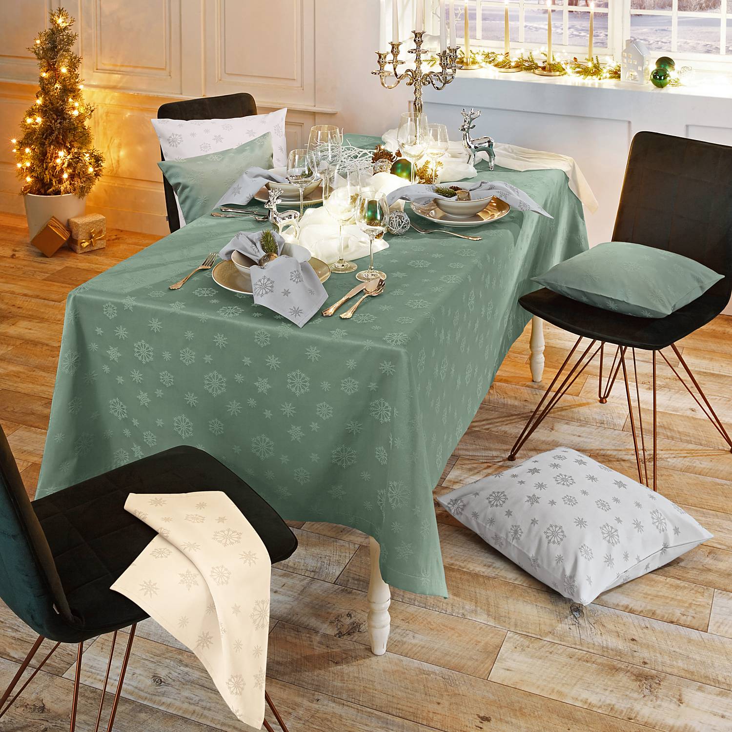 Erwin Müller fleckabweisende Jacquard-Damast Tischdecke 