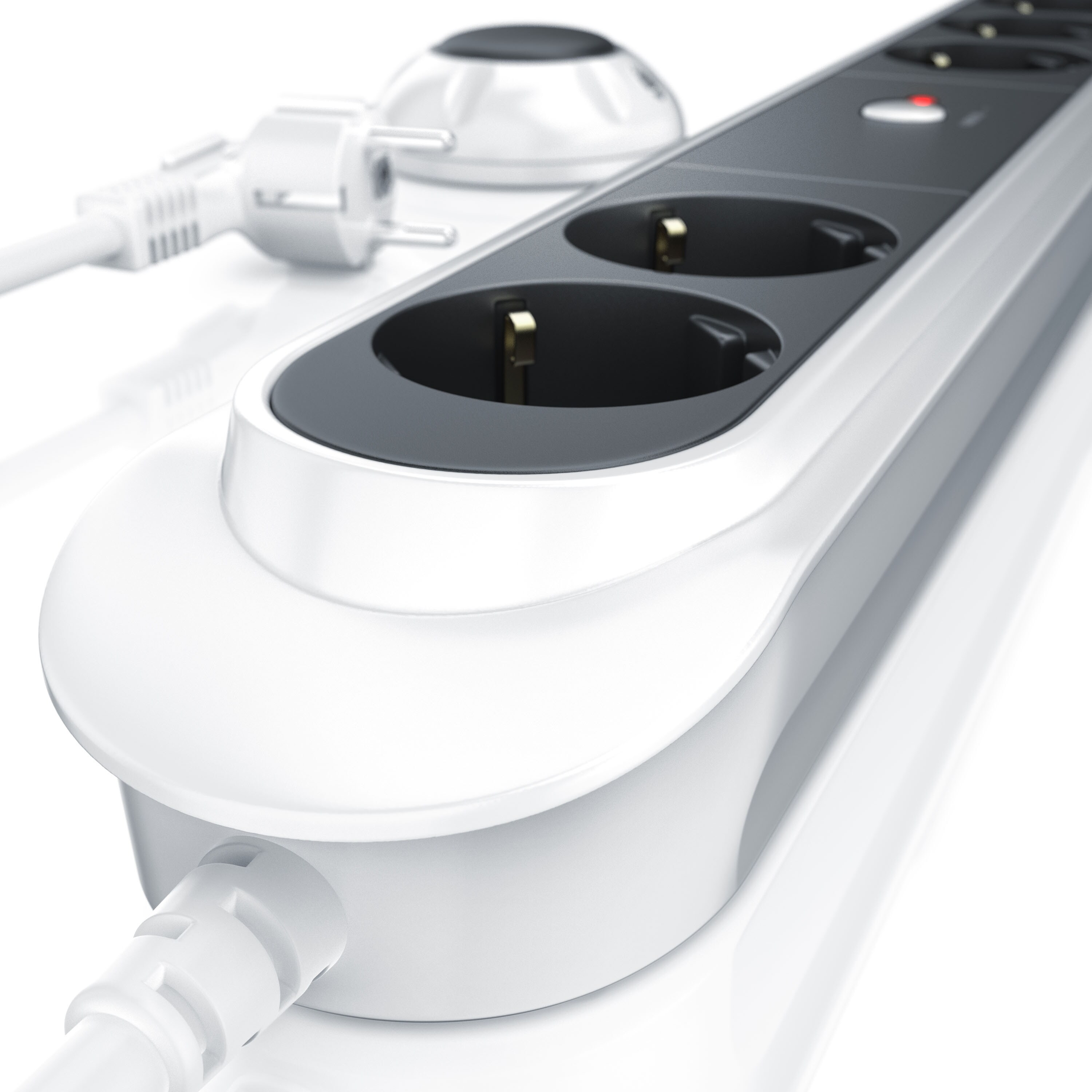 BEARWARE Steckdosenleiste Mehrfachsteckdose Steckerleiste 3680W, 6-fach