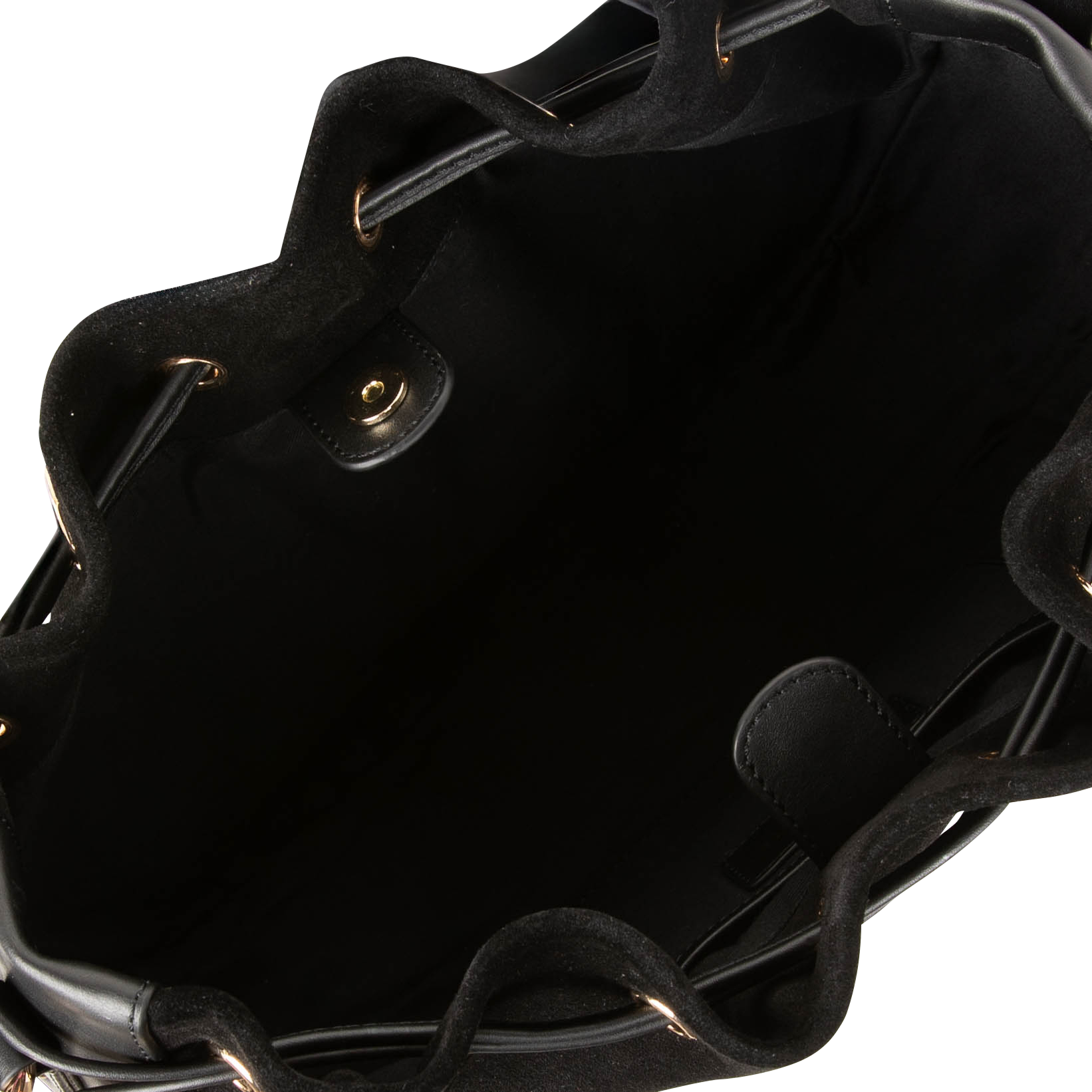 SAULINE - Sac en cuir velours | Noir