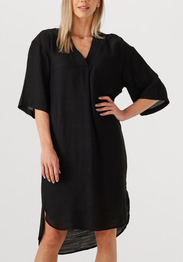 zwarte co'couture midi jurk caryncc pleat tunic dress
