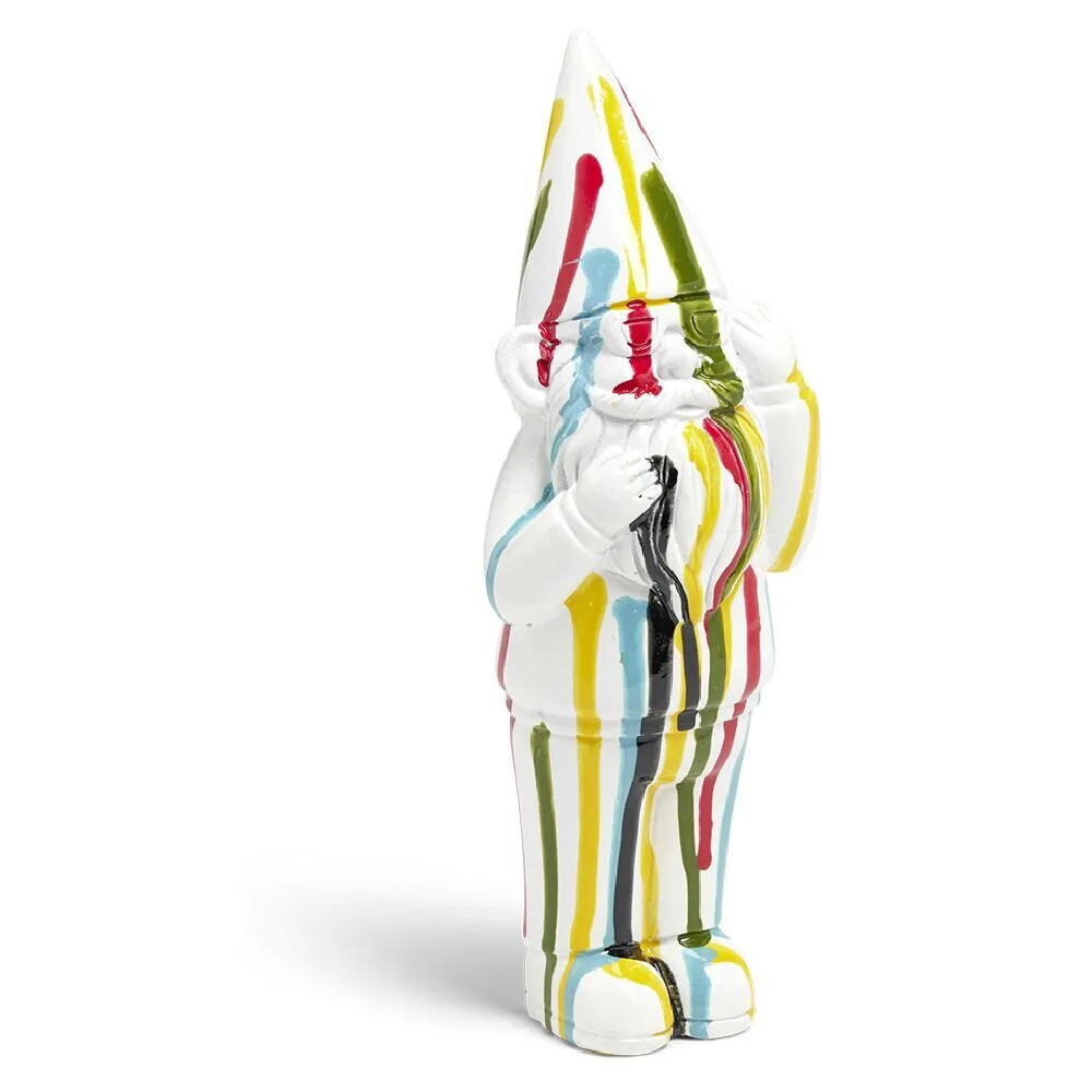 Nain à lunettes décoratif H15cm plastique multicolore