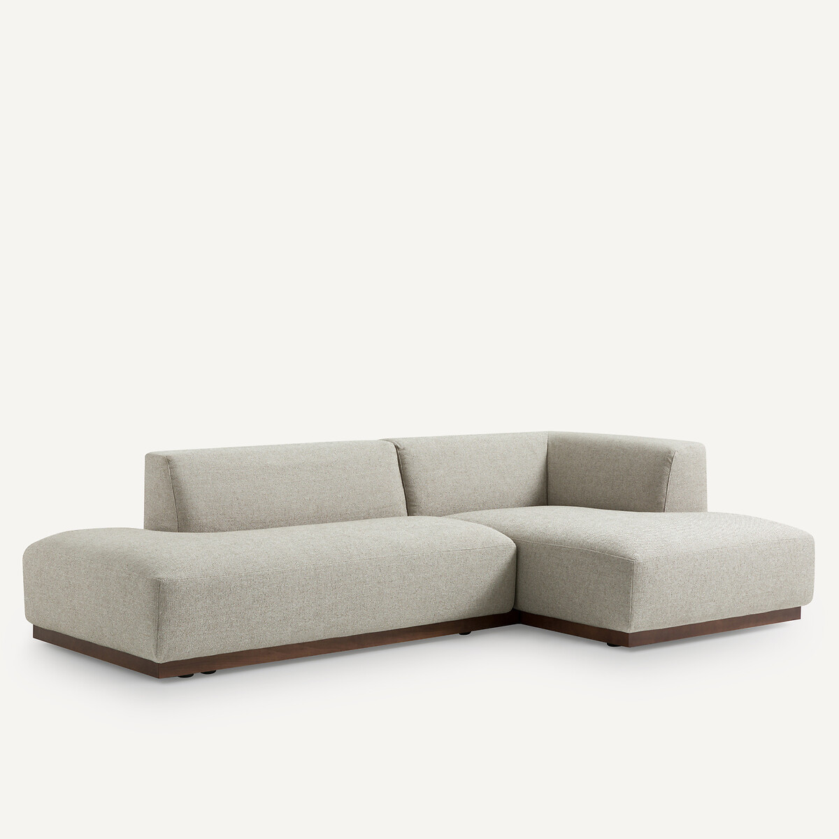 AM.PM<br>Sofá de canto direito XL em linho viscose texturizado Jacopo