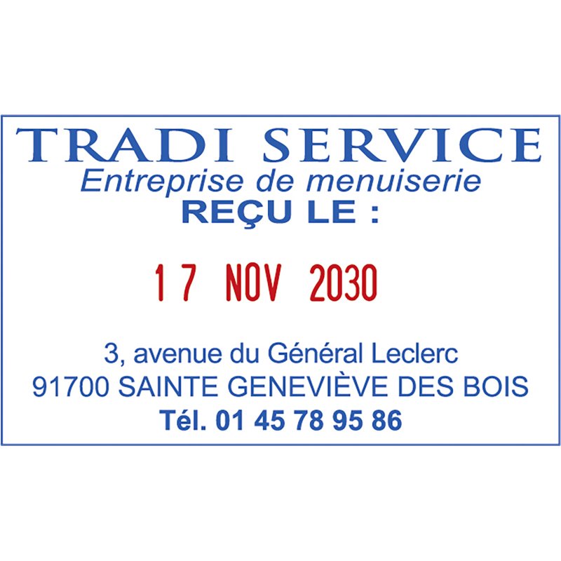 Tampon dateur personnalisable Professional Line 5460 Trodat empreinte bicolore - 6 lignes + date