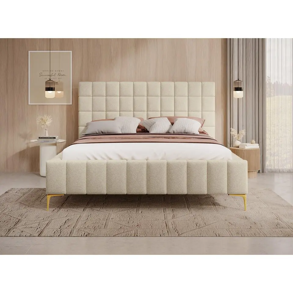 Meubella - Tweepersoonsbed Great - Beige - 180x200 cm