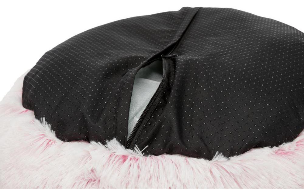 Hunde-Bett Harvey ø 50 cm, rosaHundebett Langhaar-Plüsch