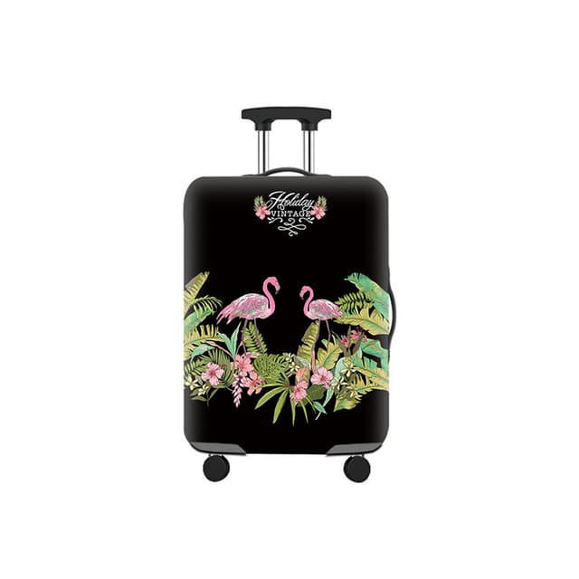 Skyddande resväskfodral, tjockt elastiskt bagagefodral L Jungle flamingo mønster