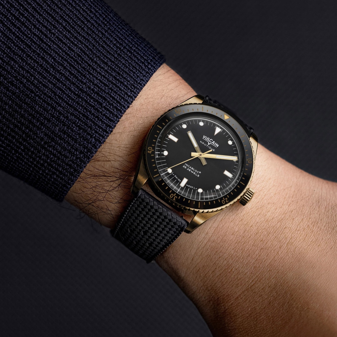 Vulcain Skindiver Nautique Bronze & Black