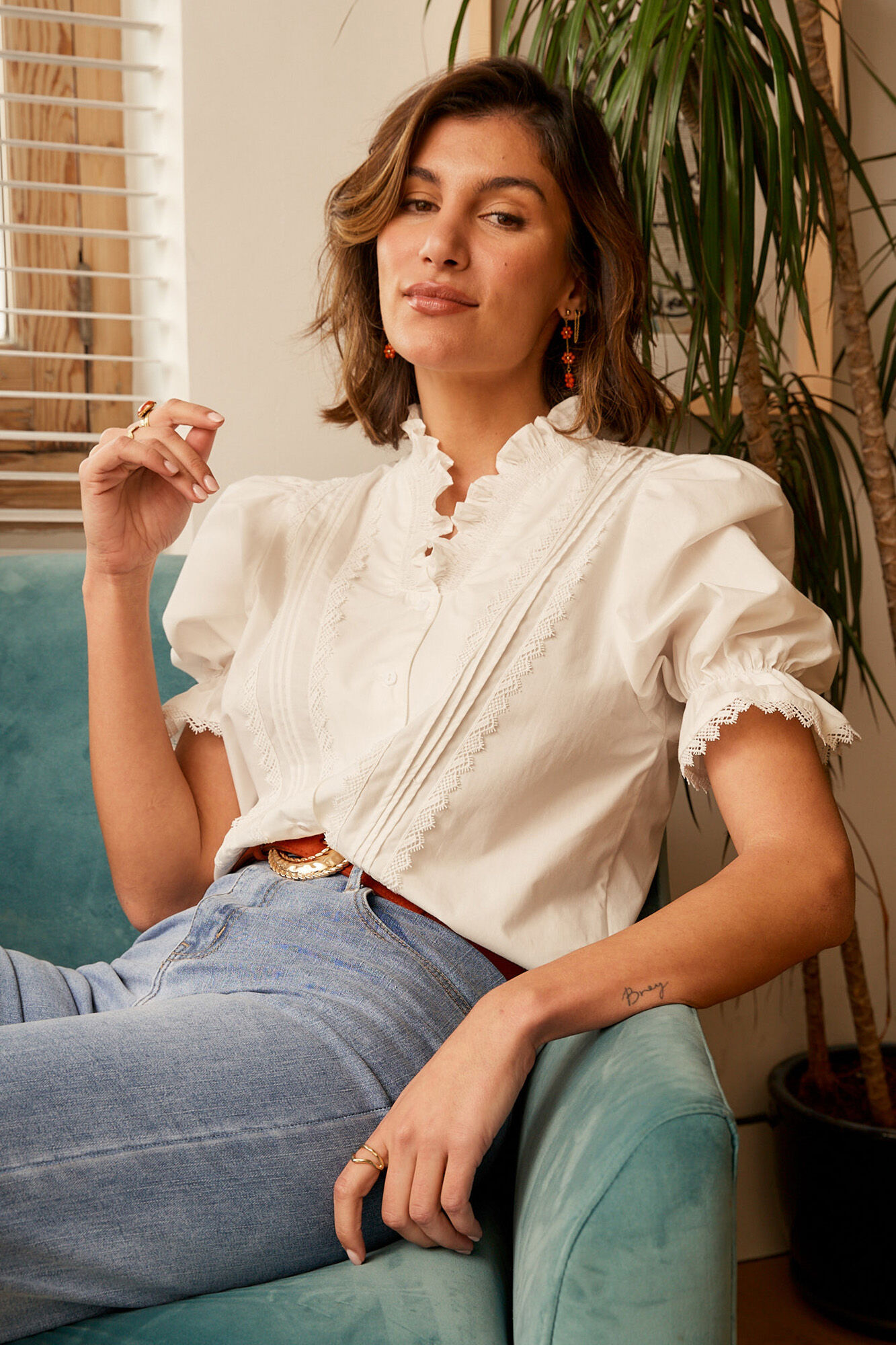 Blusa branca com bolinhas - Branca