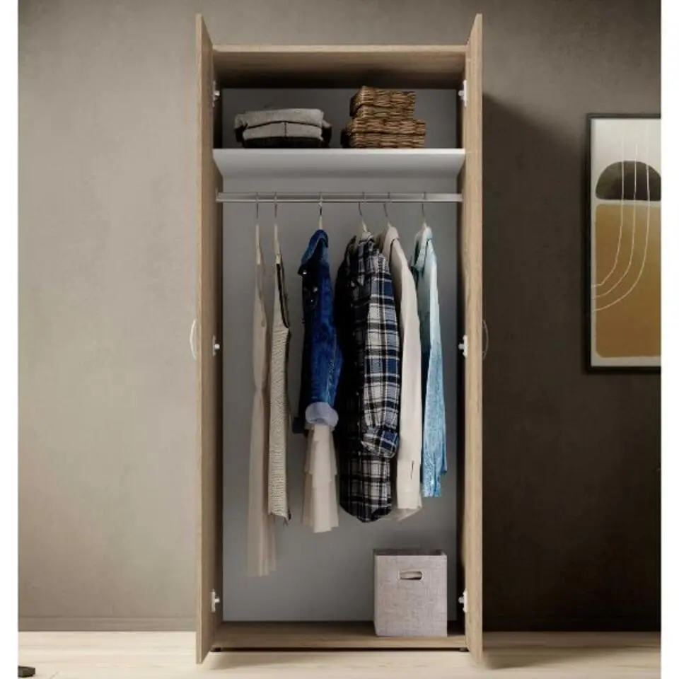 Emob Kledingkast Base - 81 x 51 x 176 cm - Oak-design