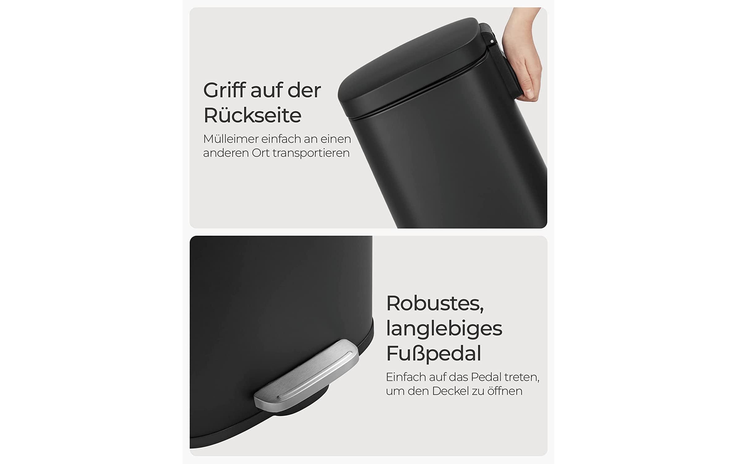 Abfalleimer 30 l, Grau<br>Stylischer Treteimer