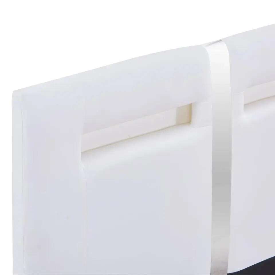 vidaXL - Bed frame met hoofdeinde - LED - Wit -kunstleer - 90x200 cm