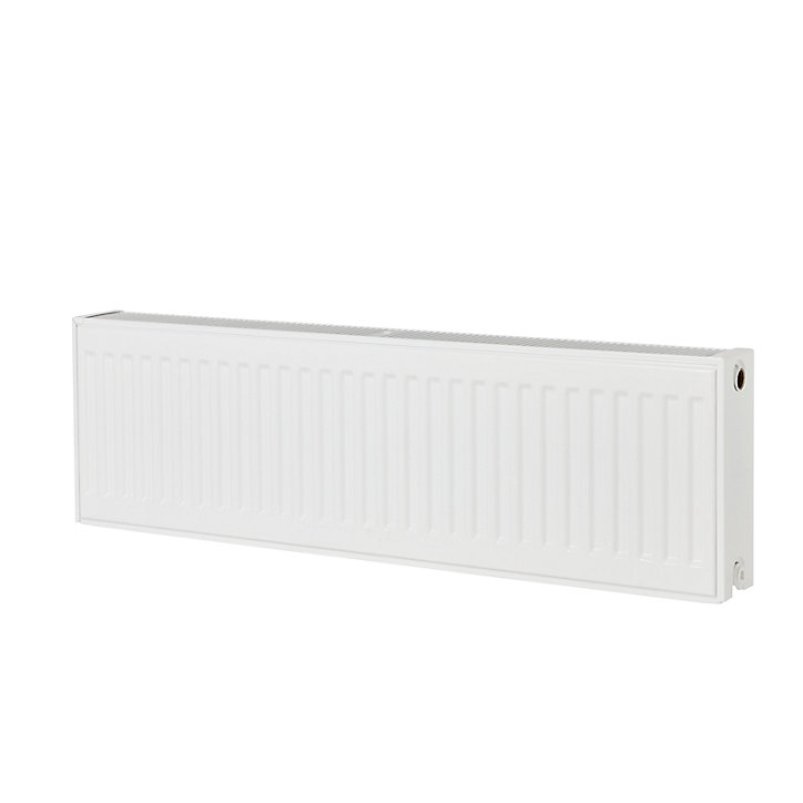 Radiateur eau chaude acier GoodHome blanc L. 100 cm x H. 30 cm