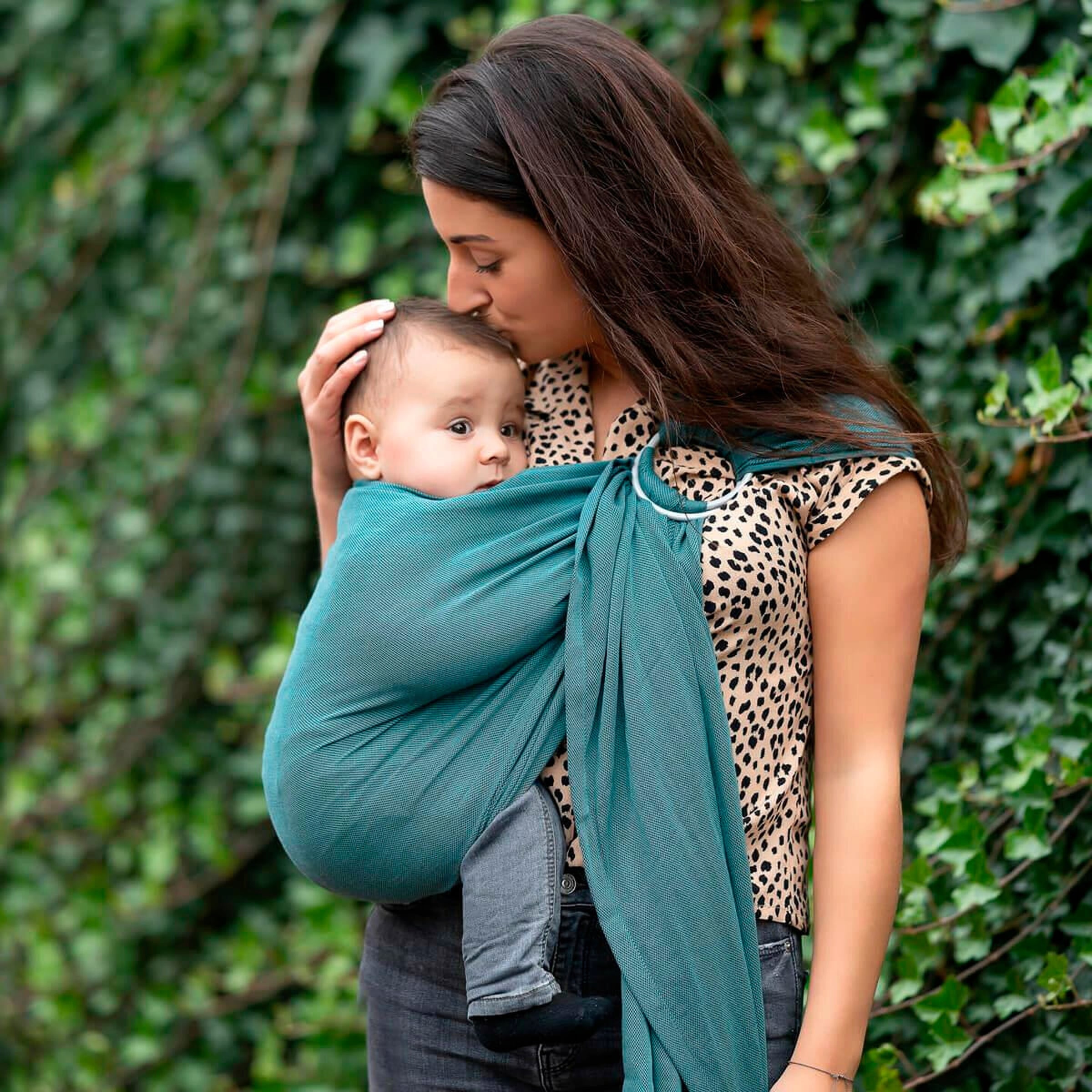 HOPPEDIZ® Babytragetuch Ring-Sling ultraleicht Hamburg forest