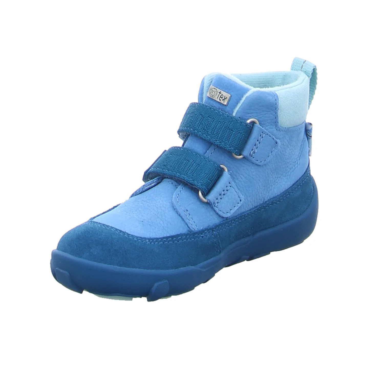 AFFENZAHN Kleinkinder-Halbschuh Klett Blau Leder  Komfortschuh