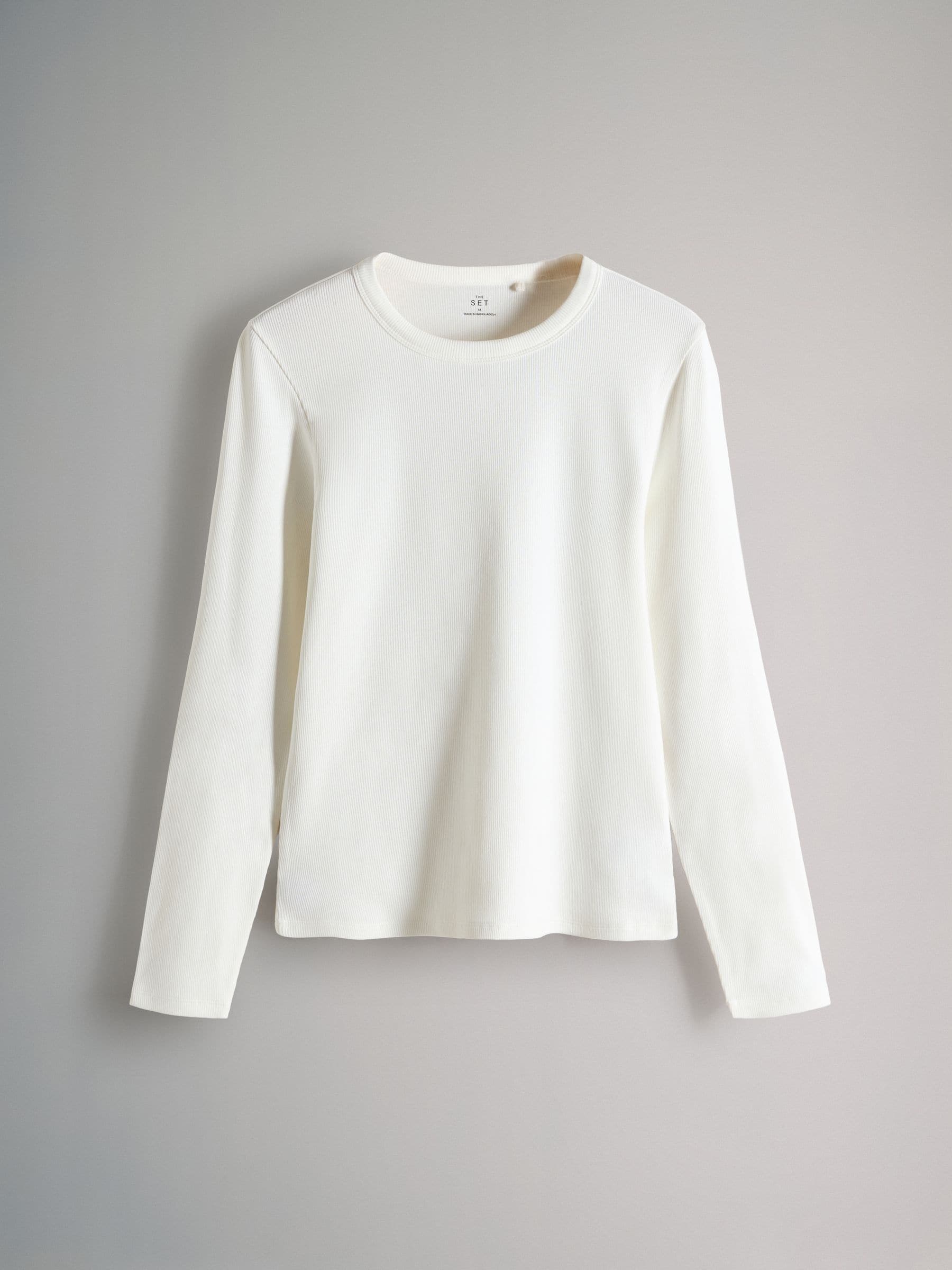 Marineblauw/crème/bruin - The Set van 3 geribbelde T-shirts met lange mouwen