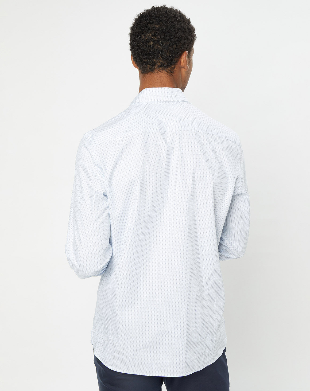 Hackett London Chemise Classic Fit Jacquard imprimée bleu/blanc