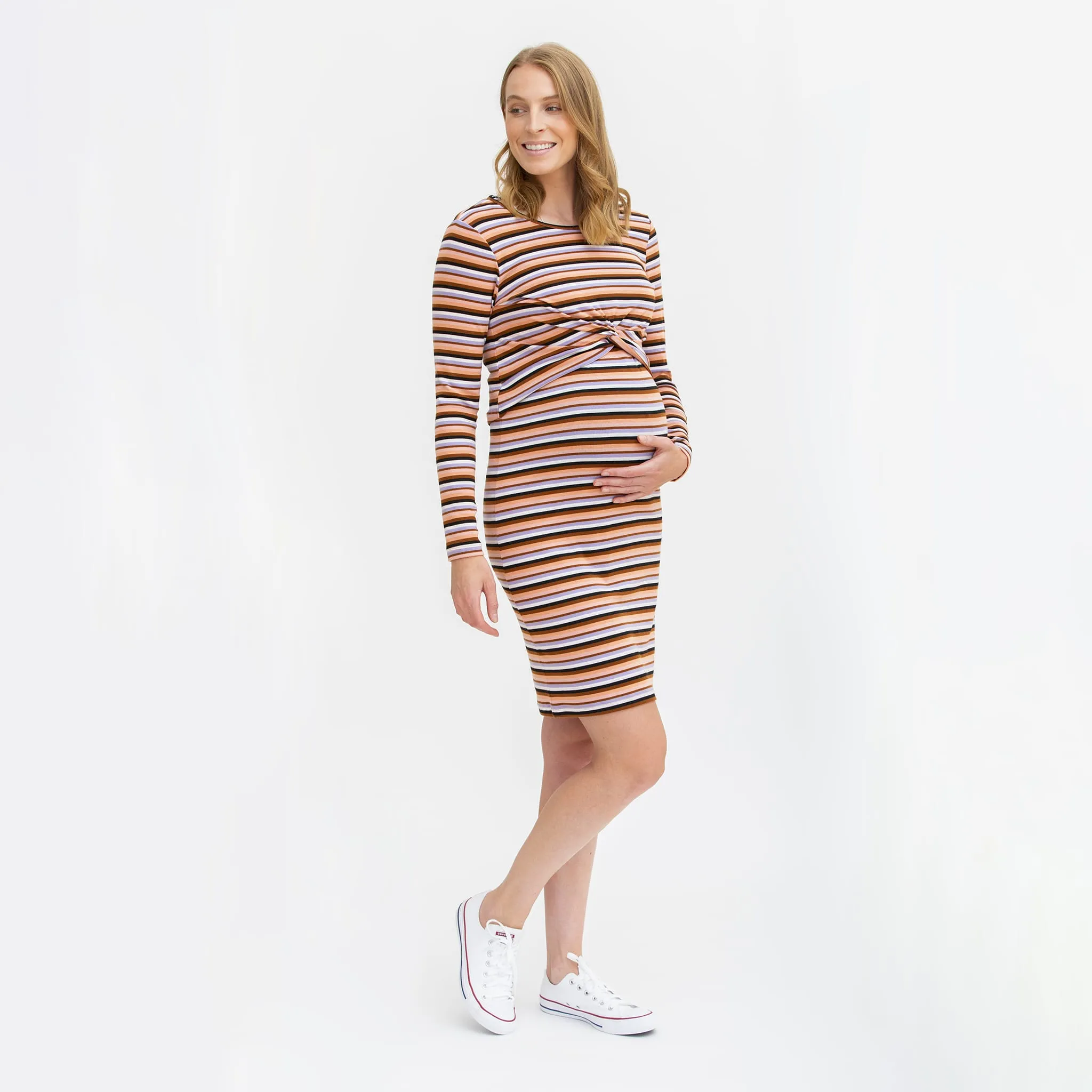 Bella Maternité Robe Rayée Maternité