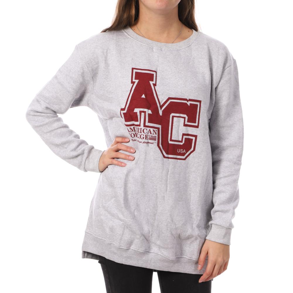 American College Sweat Long Gris Femme American College YR656