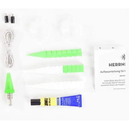 Herrnhuter Sterne Innenstern A1b grün/weiß Bausatz, ø 13cm, mit LED