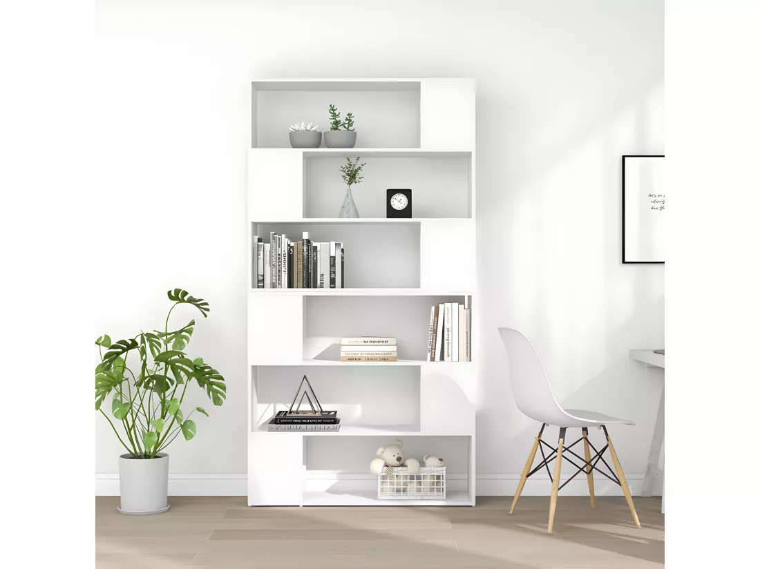 Bibliothèque/Séparateur de pièce Blanc 100x24x188 cm