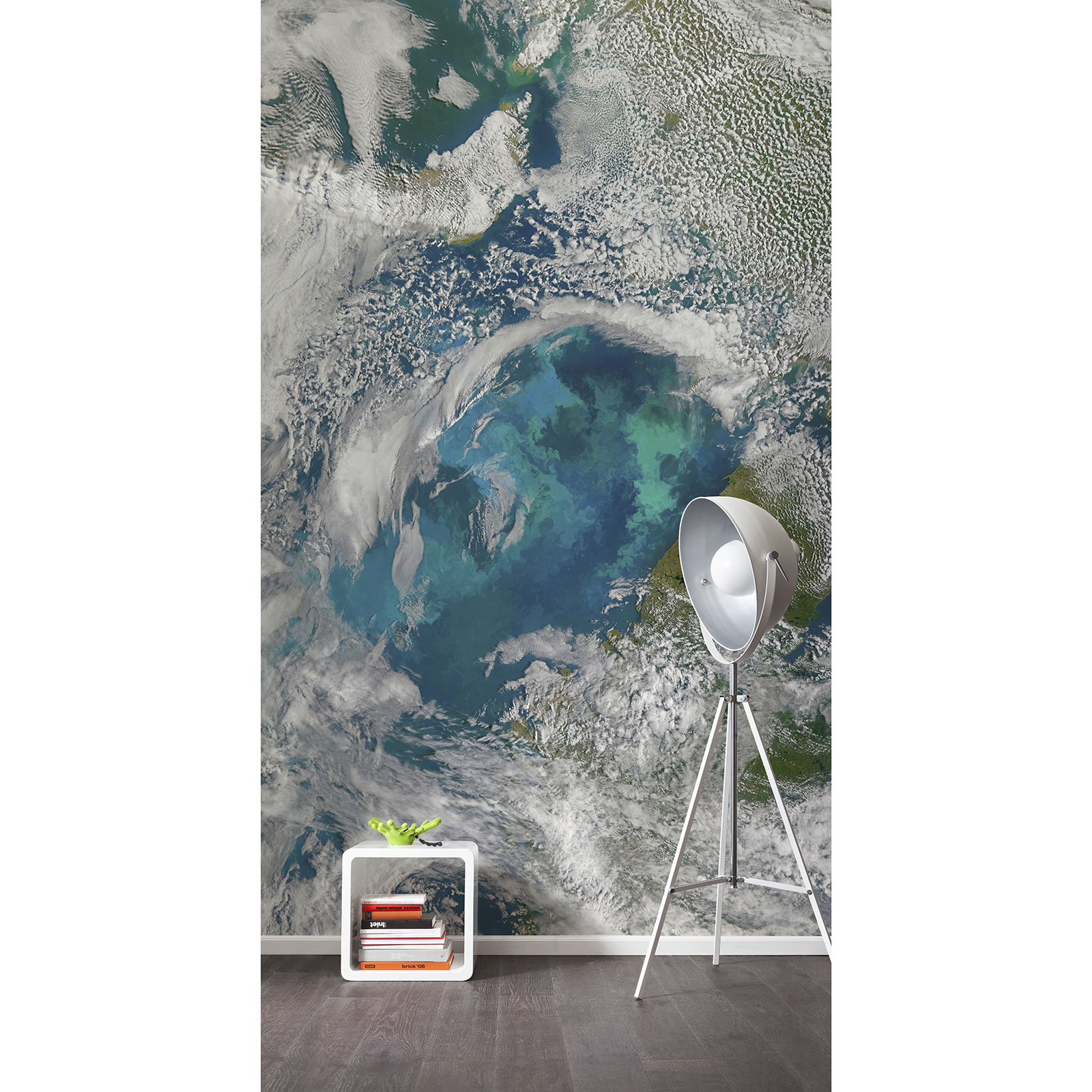 Vlies-Fototapete PLANET - blau-weiß-grün - 150x250 cm