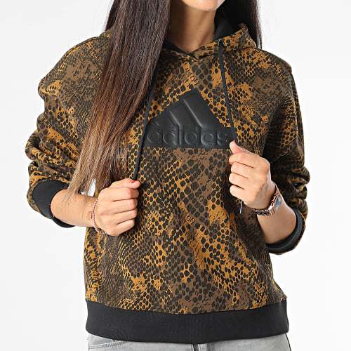 Sweat Capuche Femme FI BOS HT4680 Marron Beige