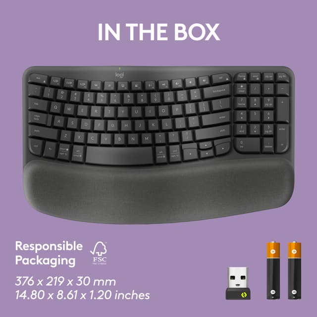 Logitech Wave Keys ergonomisk tastatur (grafit)