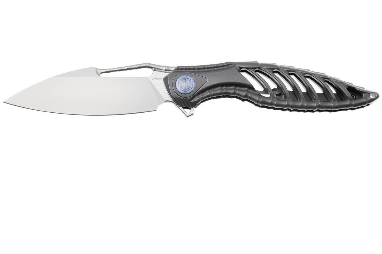 Rike Knife Thor6-M-DG Bead Blasted Böhler M390, Titanium Dark Gray, zakmes