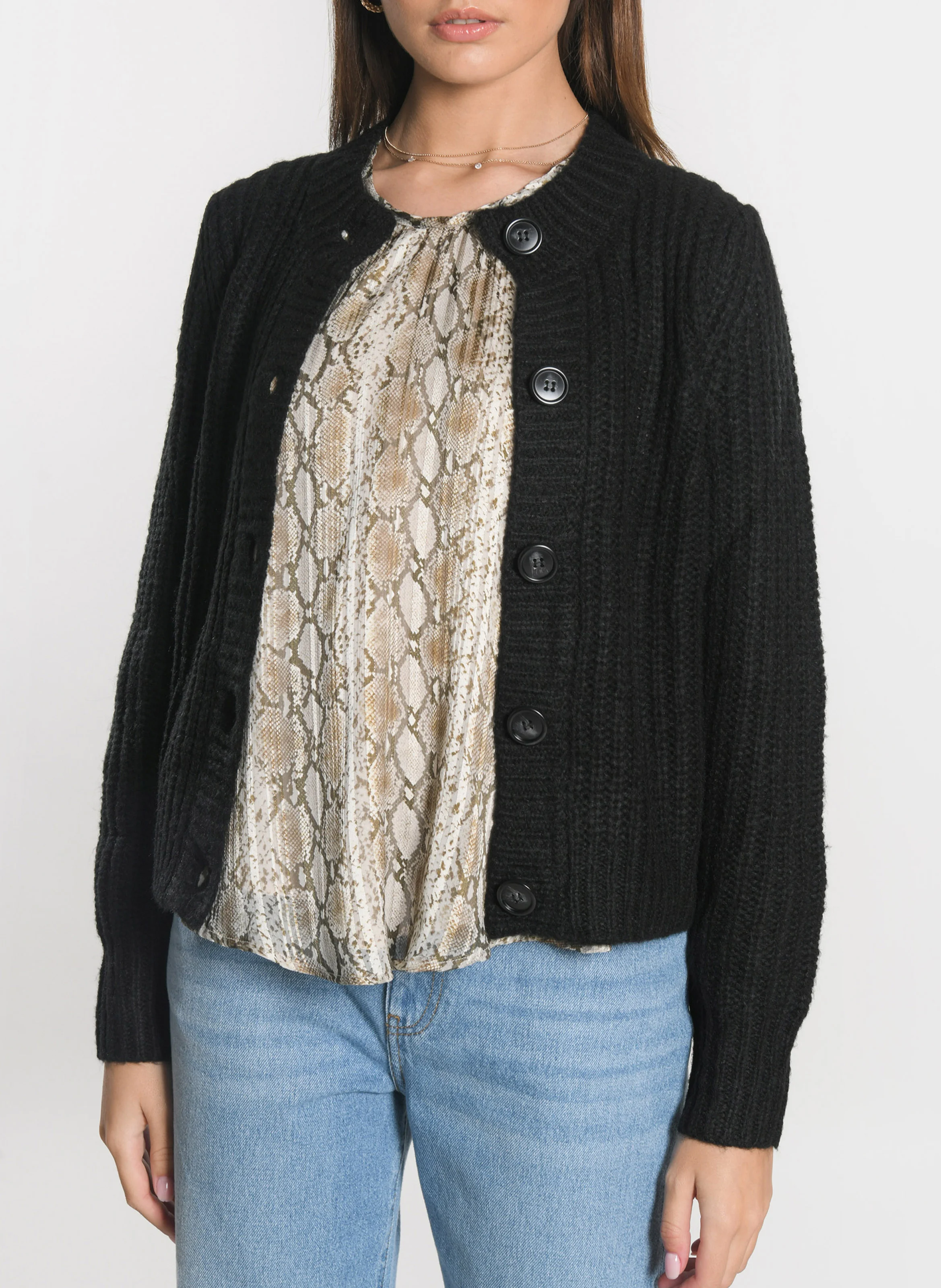 LANA - Gilet en maille | Noir