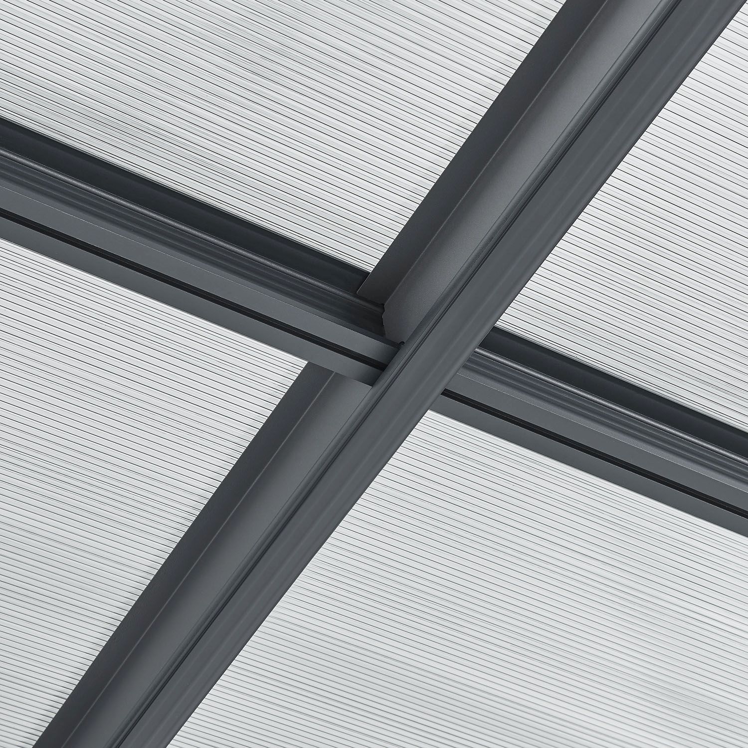 Juskys Carport mit Flachdach 5x3 m – freistehende Überdachung aus Aluminium mit Doppelstegplatten