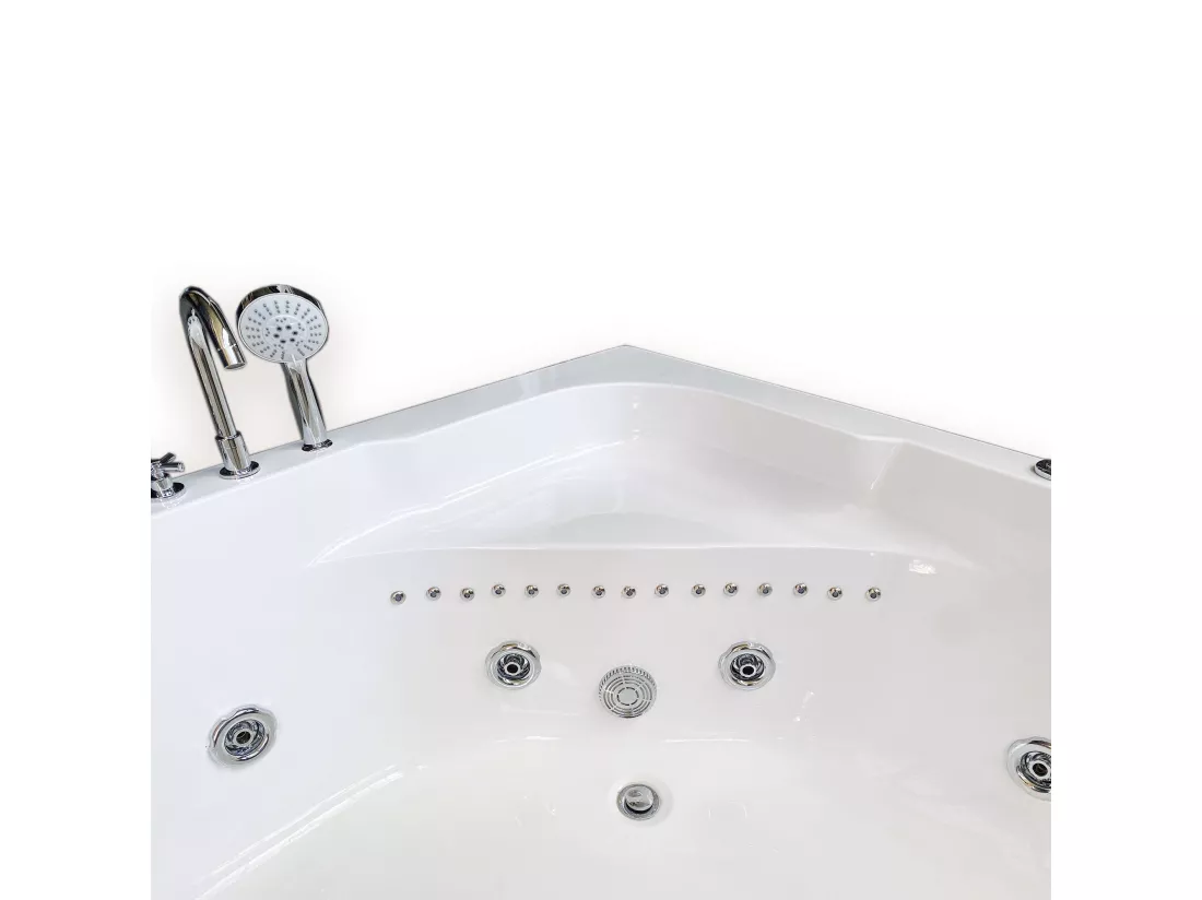 Baignoire Balnèo 150 X 150 cm Chromothérapie 8 jets – White Maple