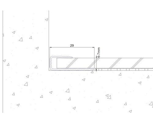 SKANDOR randprofiel, champagne geanodiseerd, voor 6-7 mm planken, 9x29x2700 mm